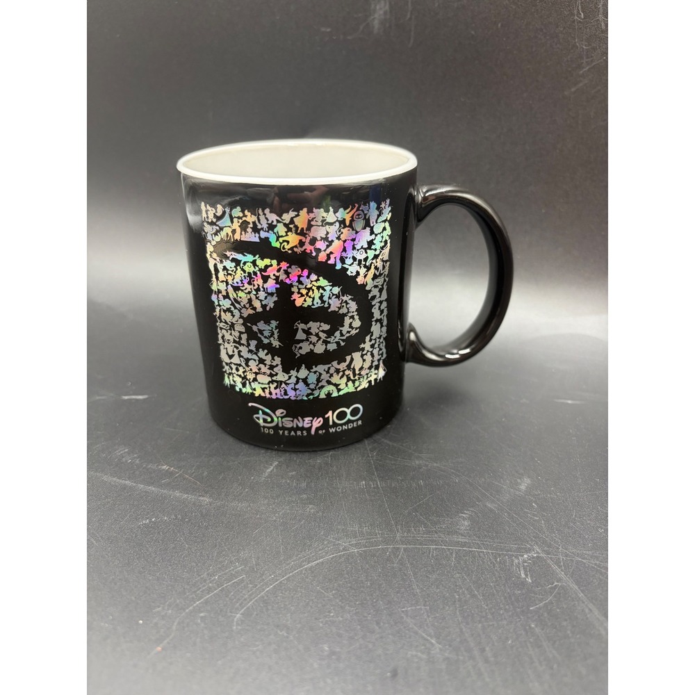 Disney Unisex 100 Years of Wonder Holographic Silhouette Coffee Mug Black OS
